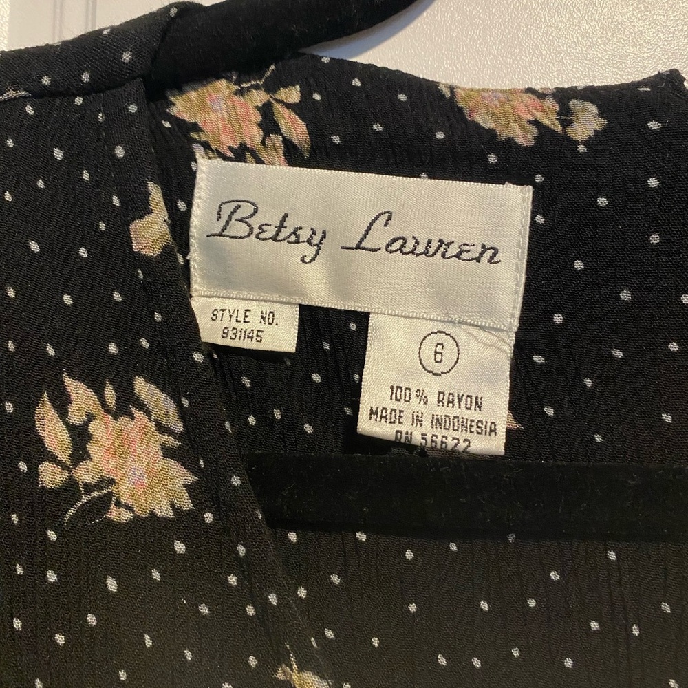 Betsy Lauren Black Floral Dress